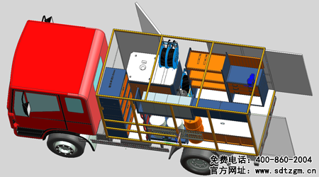 山東田中卡車養(yǎng)護(hù)搶修服務(wù)車左側(cè)視圖
