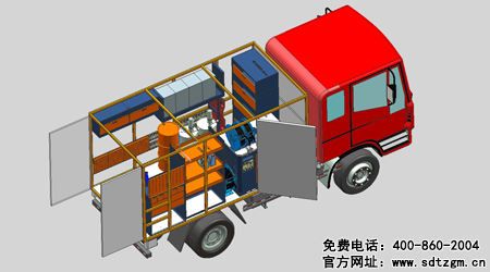 山東田中卡車養(yǎng)護(hù)搶修服務(wù)車右側(cè)視圖